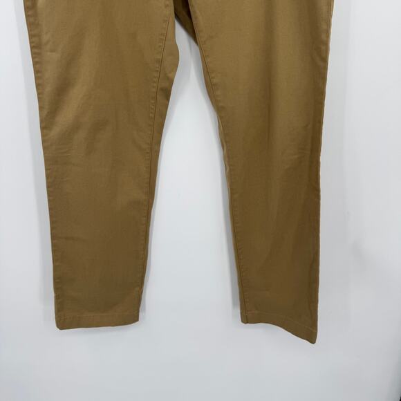 14th & Union Mens 34x30 Slim Fit Mid Rise Khaki Chino Pants Casual Flat Front - Picture 4 of 11